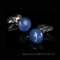 Original Dark Blue Enamel Cufflinks Silver Plated Business Party Shits Cufflinks